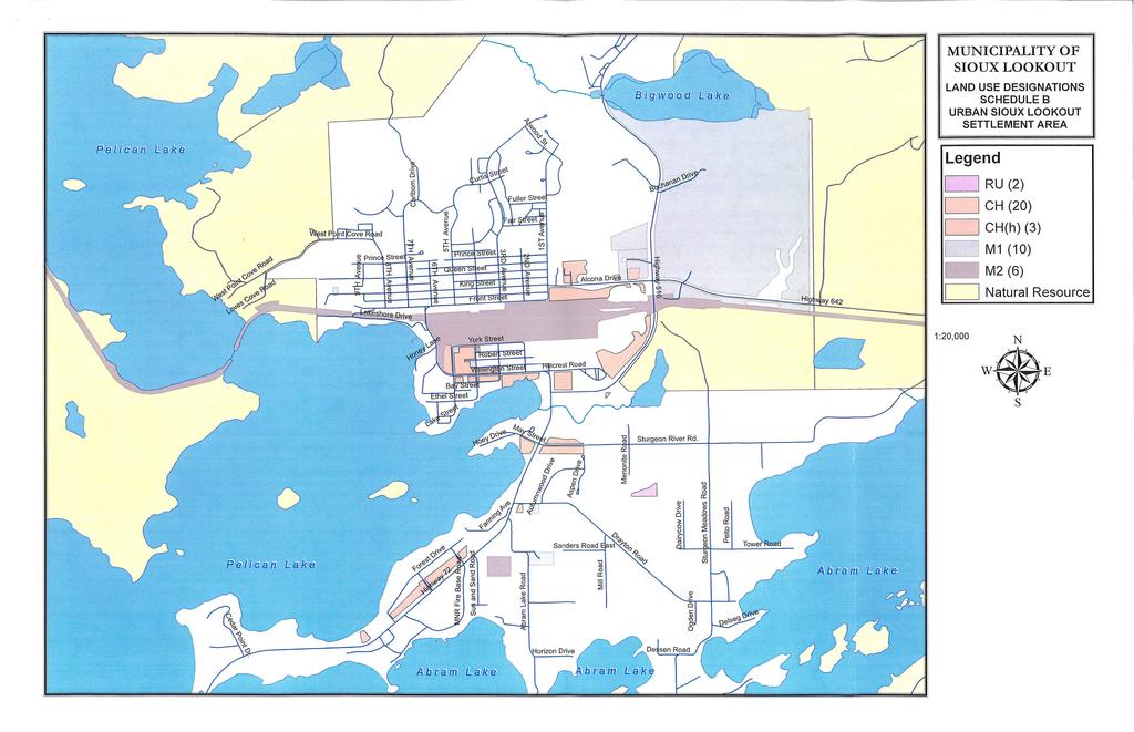 MUNICIPALITY OF SIOUX LOOKOUT LAND USE DESIGNATIONS SCHEDULE 8 URBAN SIOUX LOOKOUT SETTLEMENT AREA C> II Legend I RU (2) I CH (2) I