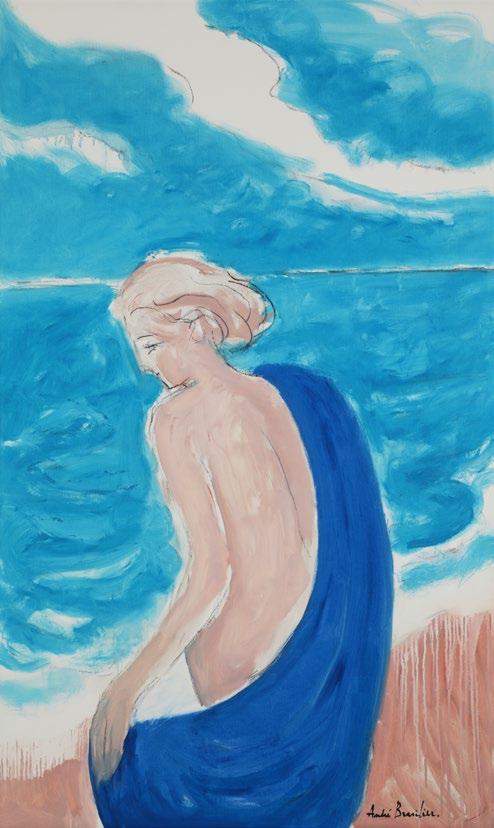 L Été bleu, 2015 Signed on the lower right Oil on canvas 146 x 89 cm 57.