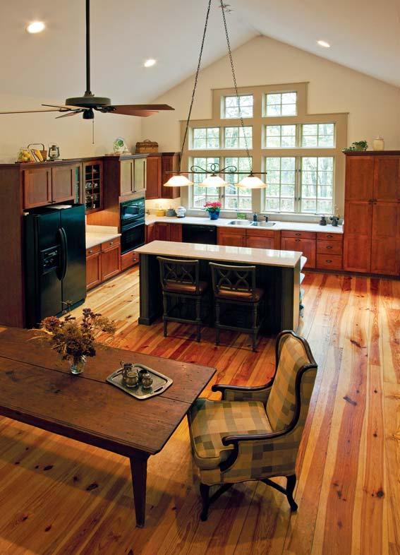The original dogtrot wouldn t have included a kitchen, but as part of the addition, it is a roomy, cheery space