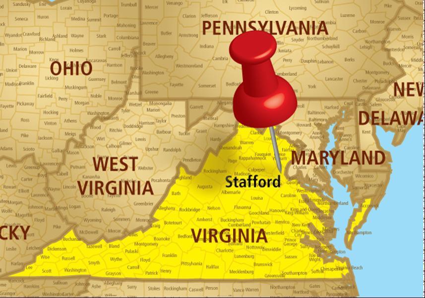 Stafford County, VA Median household income:$95,927/> Known as the site of George Washington s childhood home of Ferry Farm, Stafford now houses over 120,000 people 25 miles from the Beltway Major