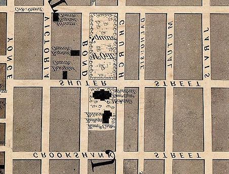 Archival Maps, City of Toronto, 1857 (left) and 1862 (right): extracts show the street