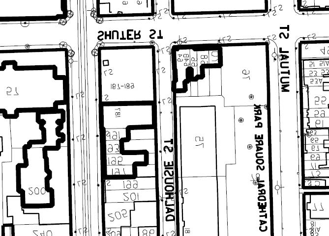 City of Toronto Property Data Map: showing the location of the property at 30 Bond Street where St.