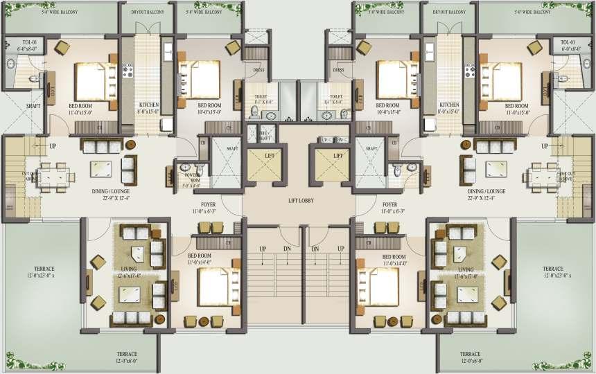 DUPLEX - IV (LOWER FLOOR) DUPLEX-IV LOWER FLOOR PLAN 5 BEDROOMS 4 TOILETS POWDER ROOM FAMILY LOUNGE DINING ROOM UTILITY ROOM WITH TOILET KITCHEN WITH