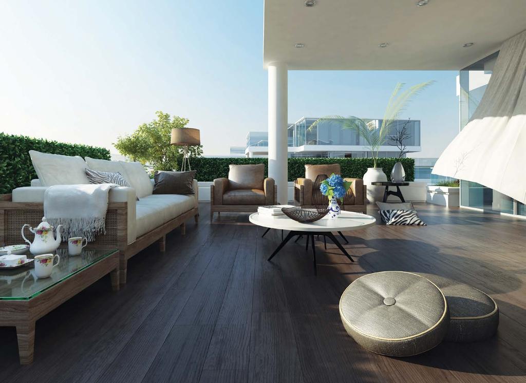 Enjoyment of the generous terraces all round of the prestigious penthouse duplexes is not limited to relaxing in the year round sun, the stunning views or