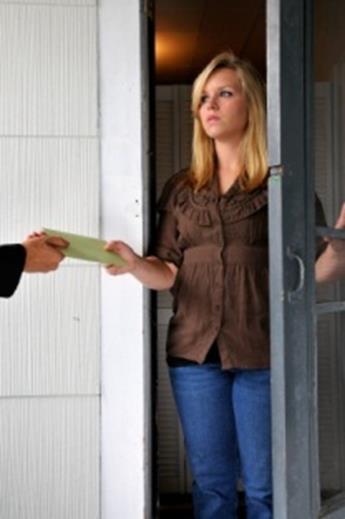 Handing to an Apparently Adult Person in the Rental Unit The tenant does not need to be home to accept delivery of the notice or document.
