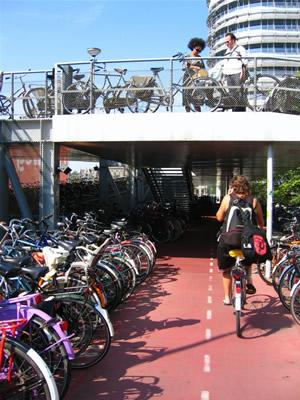 Bicycle Flat Stationsplein 49 1012 AB Amsterdam The 100 metre long bicycle flat at the Central Station was built to temporarily store thousands of bikes during the period that old bicycle-stands had