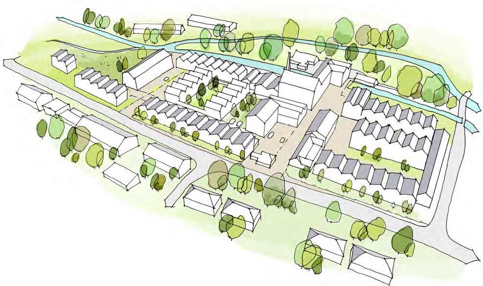 PLANNING The site falls within the area covered by Stroud District Council and benefits from planning permission for 100 residential units (55 houses and 45 apartments), 960 sqm of flexible community