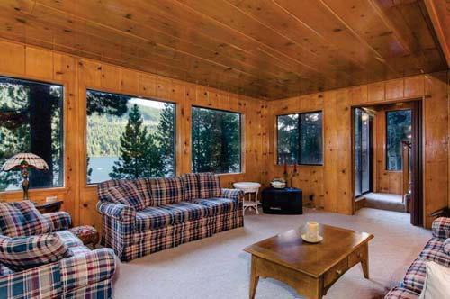 this "Old Tahoe Style " home located right across the street from Donner Lake,