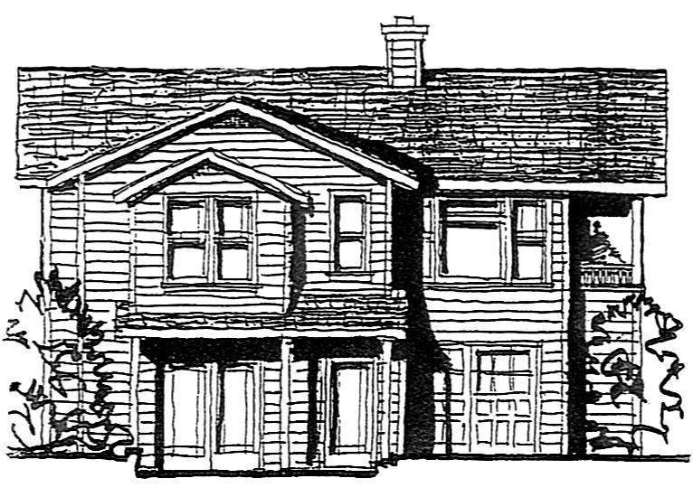 LOEVEN/BURRBIDGE RESIDENCE 159 DAY STREET San Francisco, CA Right: Front Sketch Elevation Renovation and 2-story additions to a