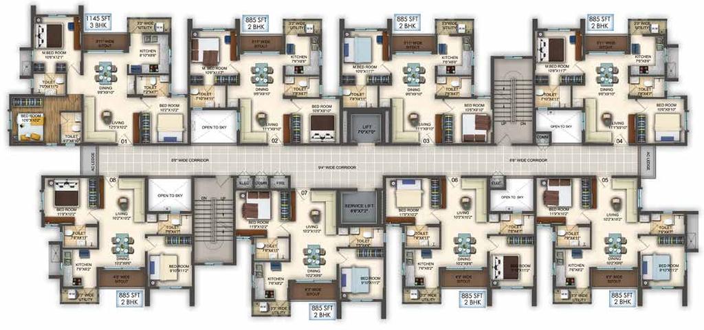 Typical floor plan Tower A&B Choose your homes