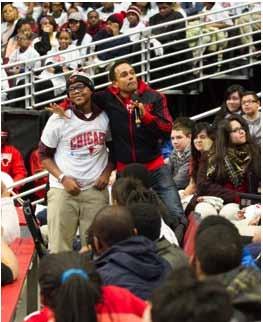 Not only did students receive advice from Harper, but they were able to enjoy special appearances by Chicago Bulls legend Sidney Green, Benny the Bull, the CB Flippers, the Luvabulls and the