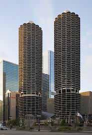 Precedents / Marina City put caption here The two towers contain identical floor plans. The bottom 19 floors form an exposed spiral parking ramp operated by valet with 896 parking spaces per building.