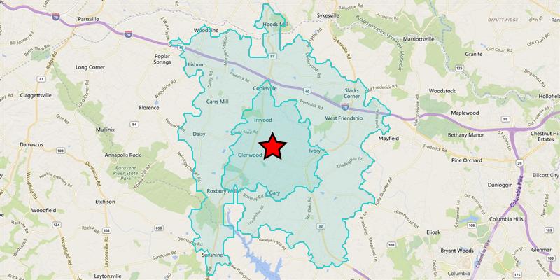 Demographics 3065 HOBBS RD GLENWOOD MD 21738 Area and Density Area (Square Miles) 22.55 65.
