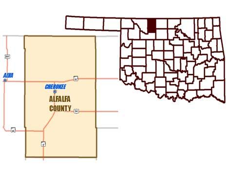 County: Assessor / Office Information Alfalfa Assessor: Donna Prince Year appointed: N/A Year elected: 21 Years as Assr: 7 Yrs Empl in Assr Off: 23 First deputy: Barbara Estrada County Seat: Cherokee