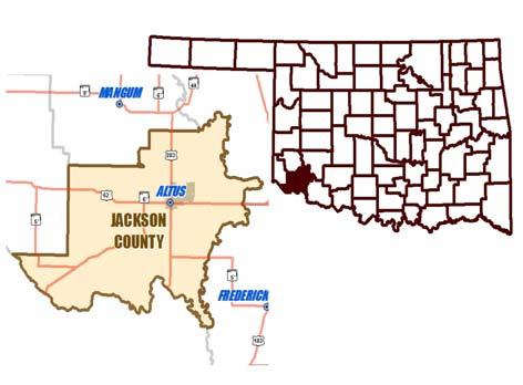 County: Assessor / Office Information Jackson Assessor: Lisa Roberson Year appointed: 213 Year elected: 214 Years as Assr: 4 Yrs Empl in Assr Off: 22 First deputy: Tess Bryant County Seat: Altus