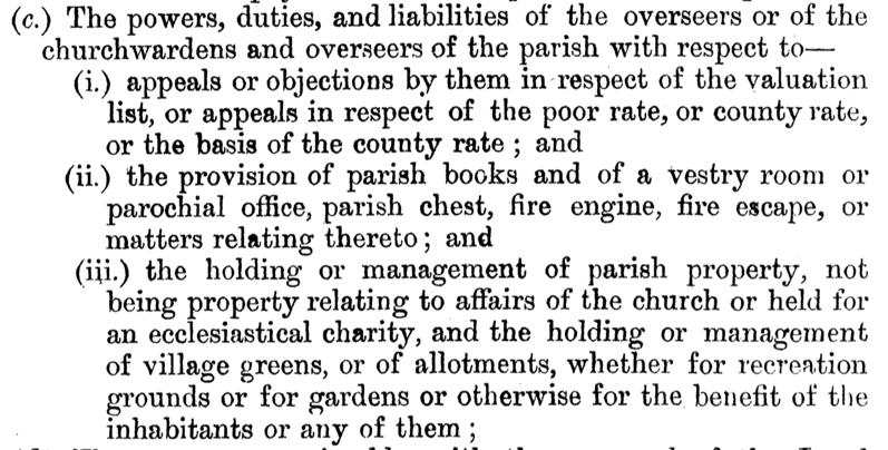 Local Government Act 1894 The above Act established the role of Parish Councils with the Barrowden Parish Council coming into effect in 1985.