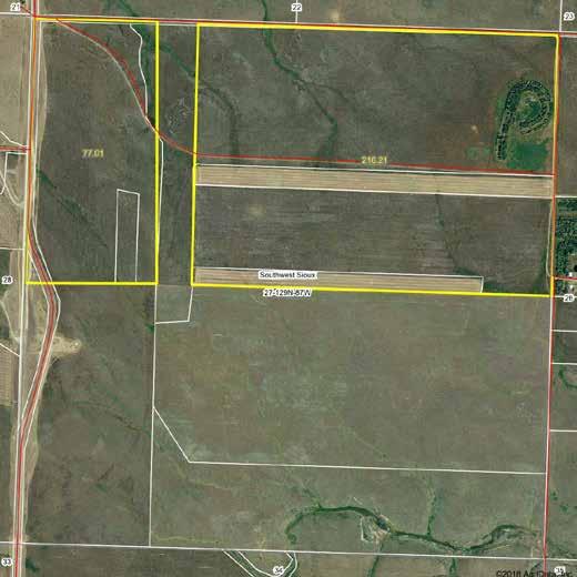 54 +/- acres of hayland with a circular, mature shelterbelt on the northeast portion of the parcel for hay storage or winter feeding. Parcel 3 Crop Base Acres Yield Wheat 6.3 18 bu. Oats 6.6 39 bu.
