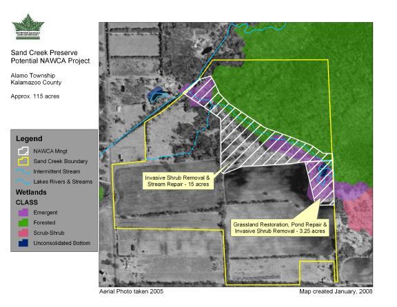2008 Expand & improve adjacent habitat NAWCA Using Sand Creek Audubon grants as match for $1 million grant: $35,000 restoration of grassland,