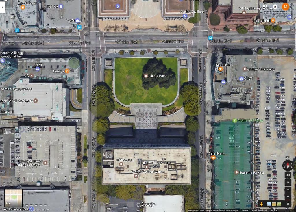 Aerial photograph of Beneficial Plaza and Liberty Park, 2016 (courtesy Google Earth).