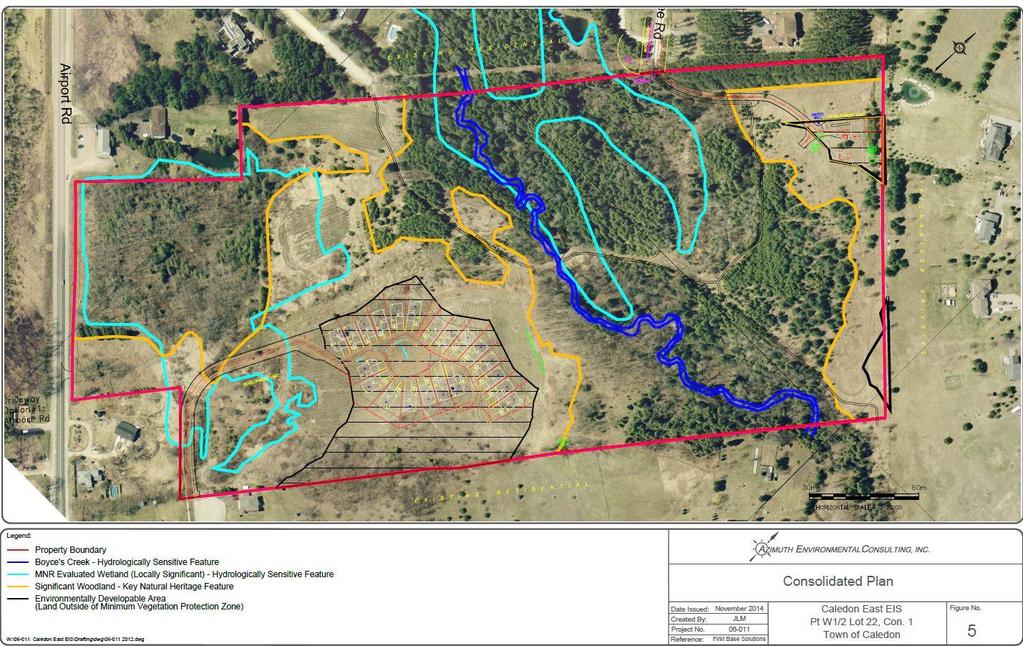 19 Figure 5: Consolidated Environmental Constraints Plan The proposed road linkage from McKee Drive to the cluster development is within the natural heritage feature as defined within the ORMCP,