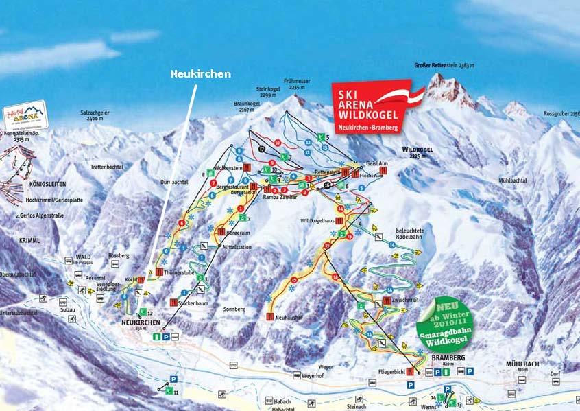 Wildkogel Ski Arena - 61km Winter In Neukirchen there is 61km of superb skiing available on your doorstep.