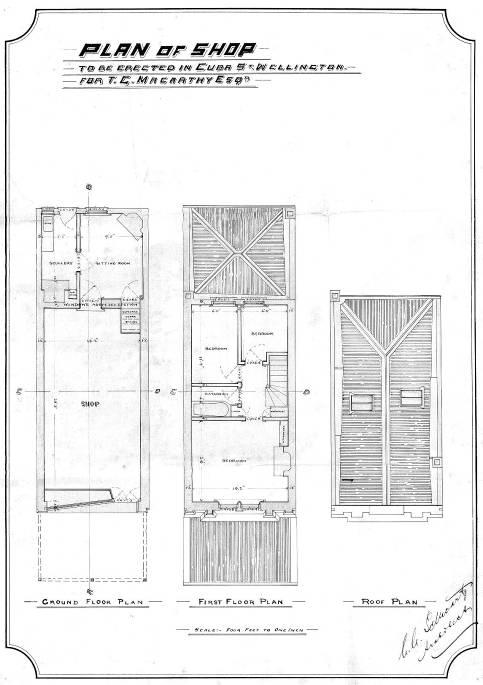 Detail from the original plans (Building Permit,
