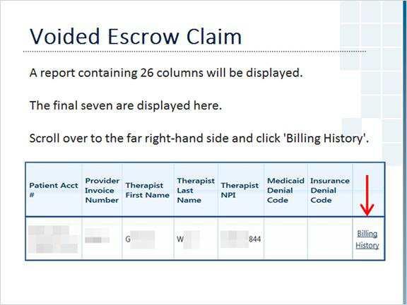 15 Voided Escrow Claim Hint: All columns can be sorted in alphabetical or numerical order (reverse