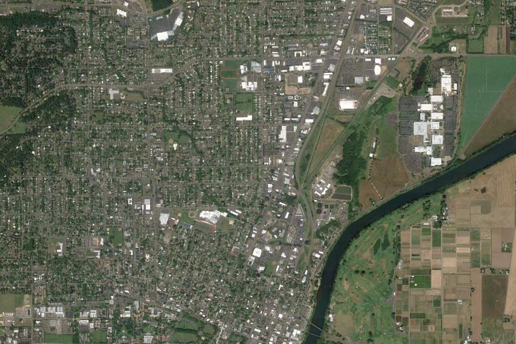 Aerial LOCATED WITHIN ONE MILE OF TWO TOP AREA EMPLOYERS Oregon State University, with a student body of 28,000, and Hewlett-Packard are among the largest employers in Corvallis, and are both