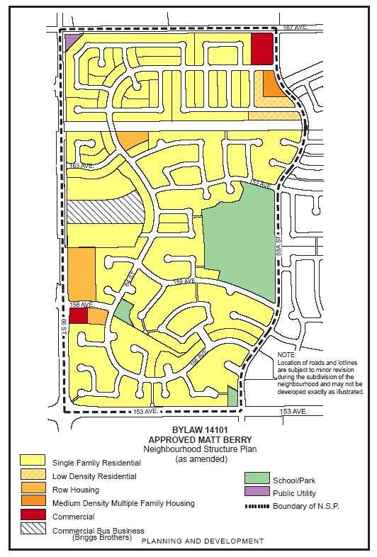 Figure 9: Neighbourhood Structure Plan Land Uses (Bylaw 14101,