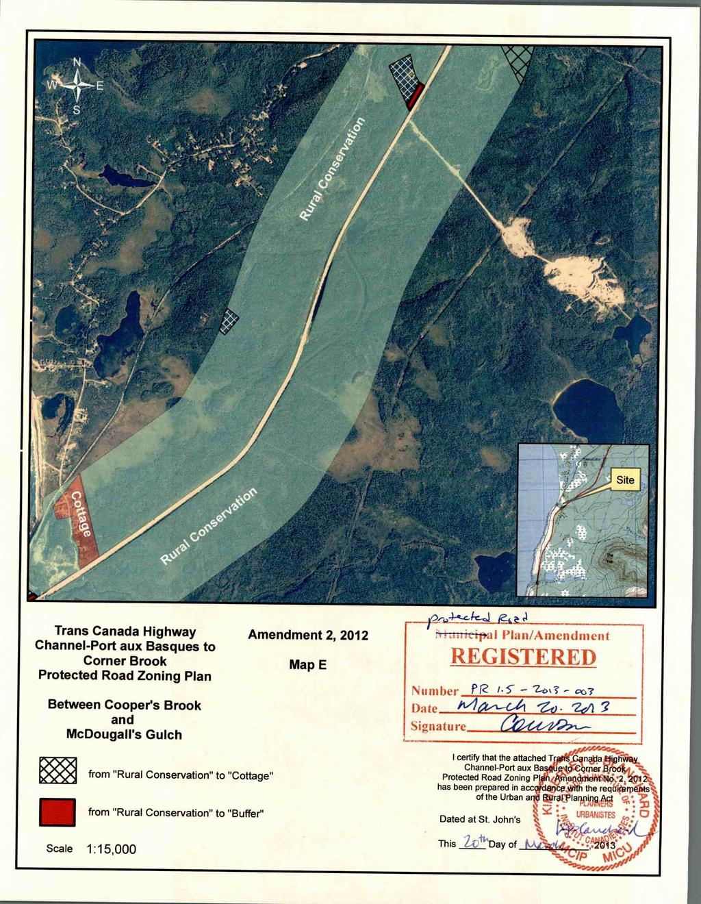 Trans Canada Highway Channel-Port aux Basques to Corner Brook Protected Road Zoning Plan Between Cooper's Brook and McDougall's Gulch Amendment 2, 2012 Map E WC Number PR /.