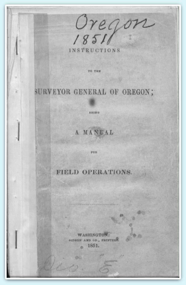 West of the Mississippi Instructions of 1851 1852 Surveyor General George B.