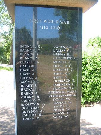 Upton is remembered on the Nelson Bay War Memorial, located