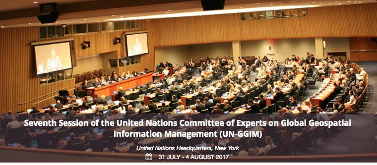 - Jul-Aug 2017 7th session of UN Economic and Social council, Dave Lovell, chair of the UNGGIM- geo spatial societies made the following statement - GGIM Geospatial Societies thanks the standards