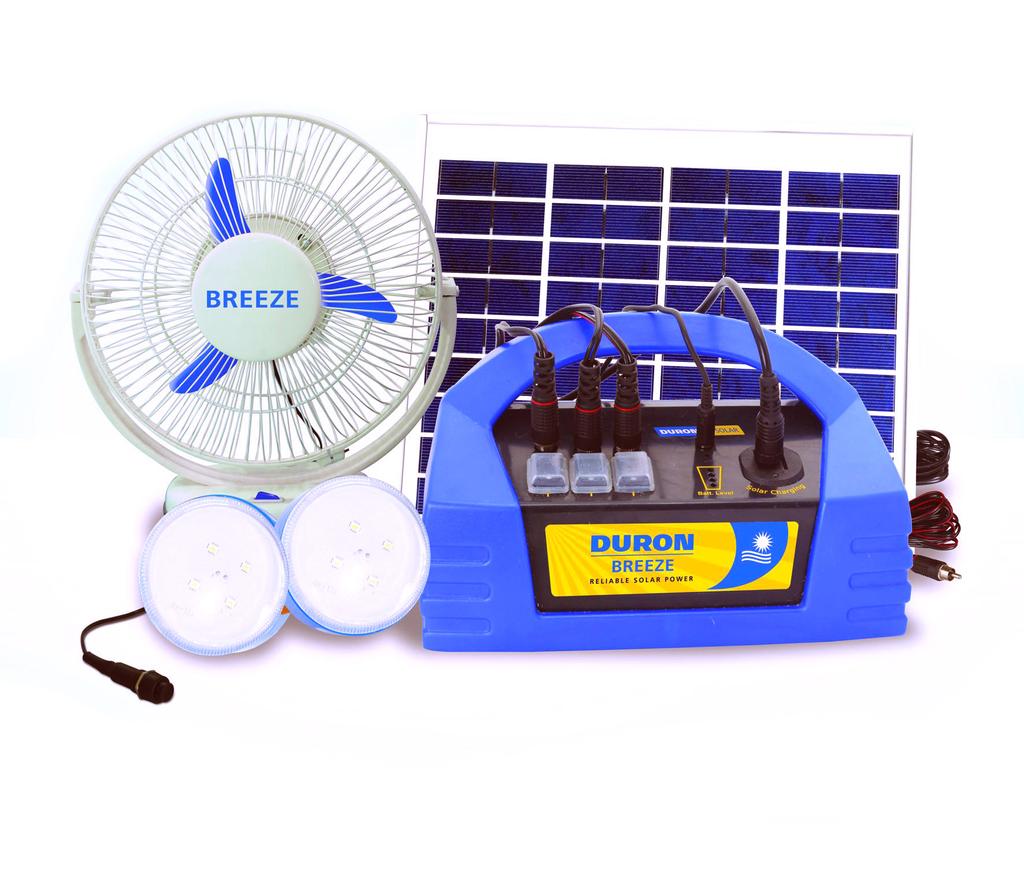 DURON BREEZE 2012 VENKATESH KANNAN SYSTEMS A small, effective and affordable solar charged power generator.