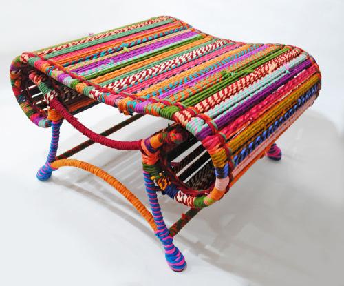 KATRAN SERIES 2012 SARTHAK SAHIL DESIGN CO TRADITIONAL Bringing new life to old furniture by weaving left over fabric strips throughout them, completely changing the look and feel of these