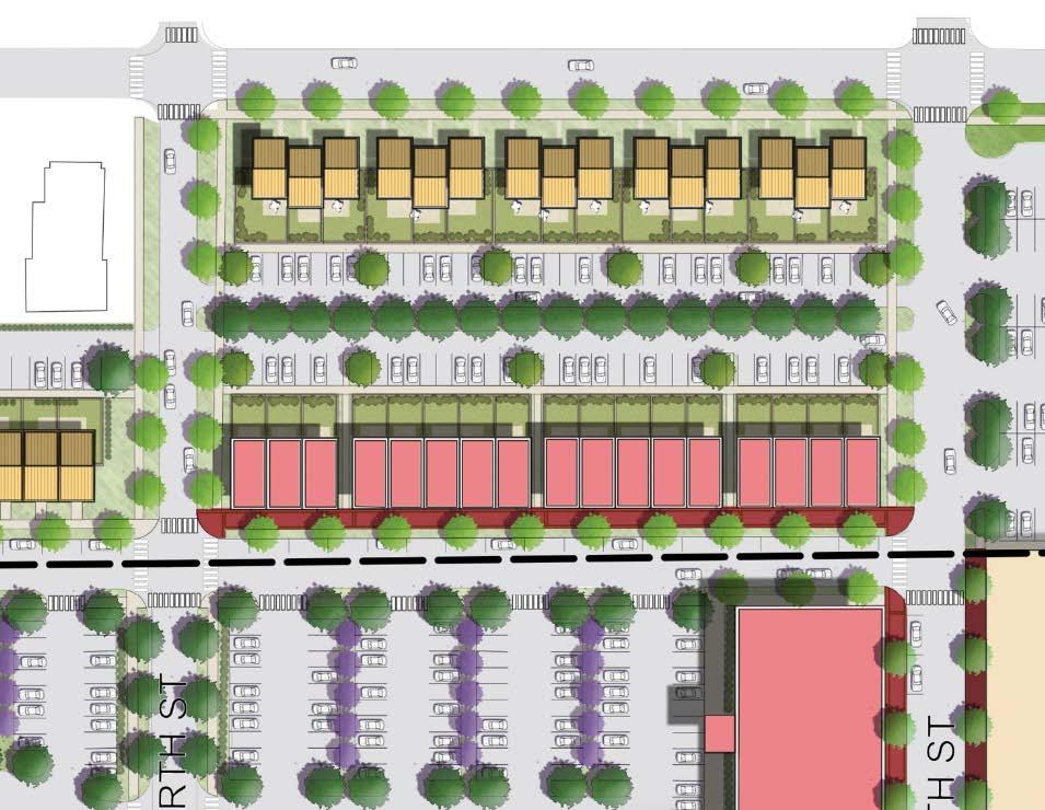 Residential Near Neighborhoods TOWNHOUSES LIVE-WORK UNITS 32 new units in a city block; 2 or 3 stories; Live-work units with small ground-floor business space;