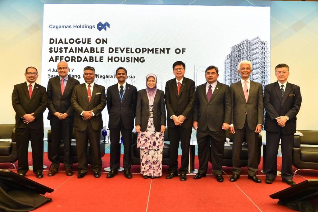 Executive Summary Cagamas Holdings Berhad (Cagamas Holdings) organised a Dialogue on Sustainable Development of Affordable Housing at Sasana Kijang, Bank Negara Malaysia on 4 July 2017.