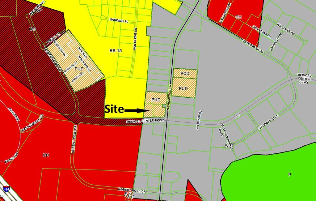 MURFREESBORO BOARD OF ZONING APPEALS STAFF COMMENTS OCTOBER 24, 2012 Application: Address: Applicant: Zoning: Request: S-12-055 2018 Medical Center Parkway Mr.