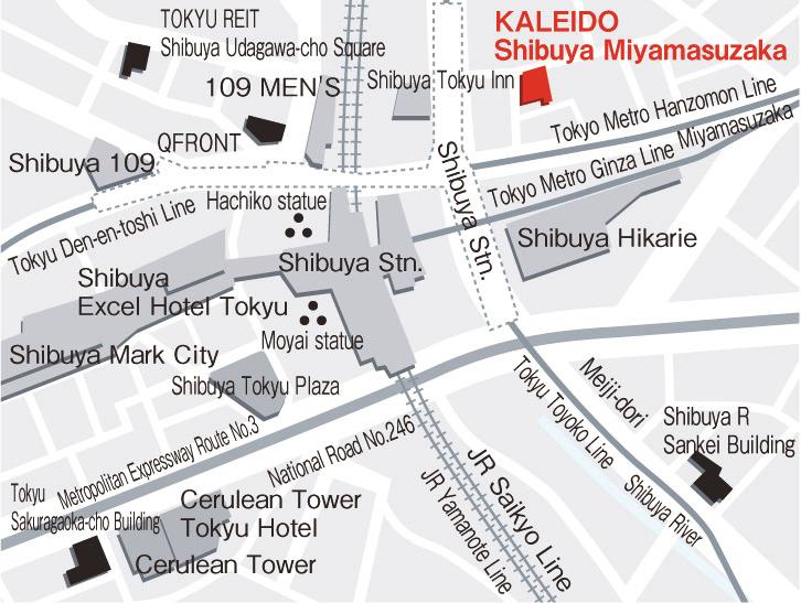 Attachment 5 Location Map of KALEIDO Shibuya Miyamasuzaka Location : 1-12-1, Shibuya, Shibuya-ku, Tokyo Nearest Station : Approximately a one-minute walk from Shibuya Station on the Tokyu Toyoko and