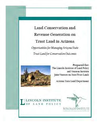 2007 Sonoran Institute Study to Explore Opportunities to do Mitigation/Conservation Banking for ASLD Evaluation of state trust lands within two watersheds