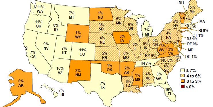 Home Price Performance by State Q4 2015