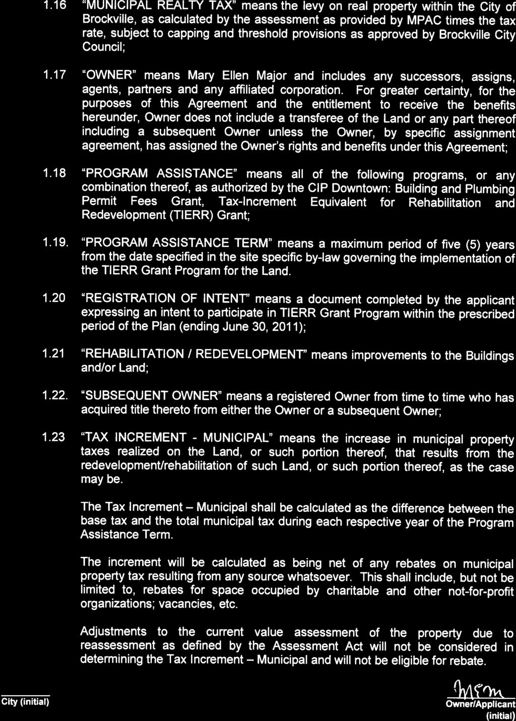 TAX INCREMENT FOR REHABILITATION AND REDEVELOPMENT PROGRAM AGREEMENT Page 4 1.