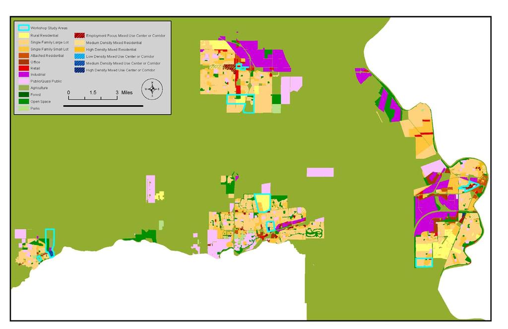 Yolo County Neighborhood Workshop Study Areas Results affected County Scenarios B, C and D WOODLAND INFILL