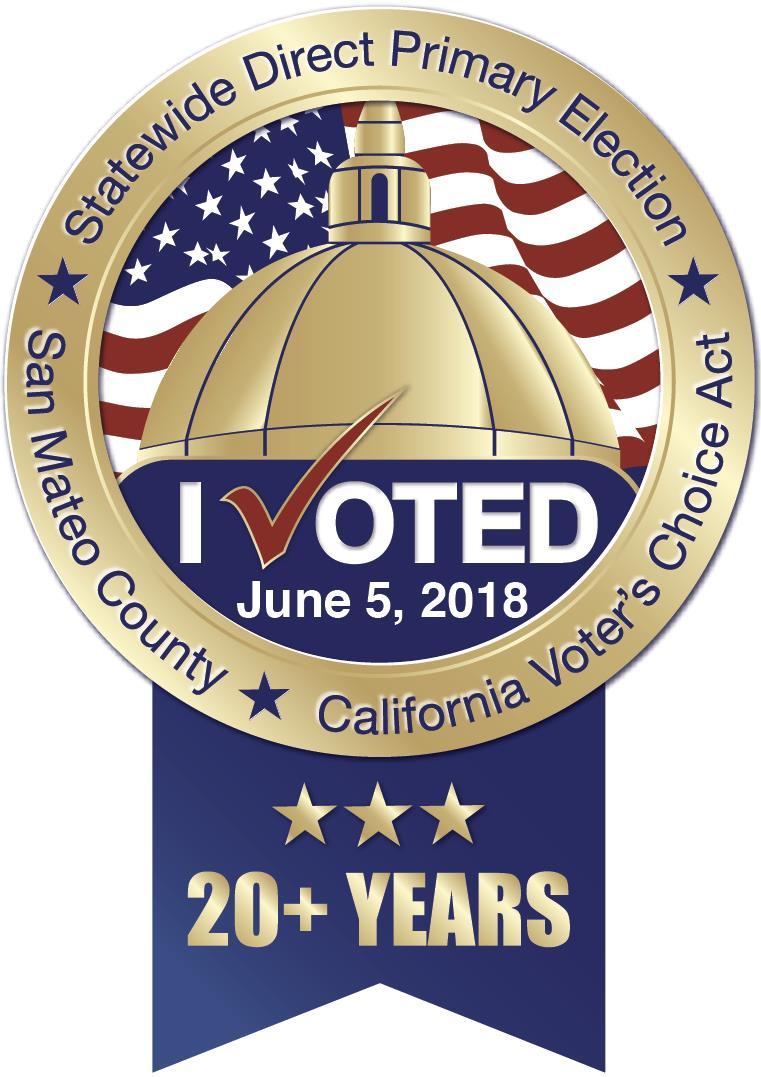 California Voter s Choice Act Digital I Voted Sticker Recognizes voters participation in the election For