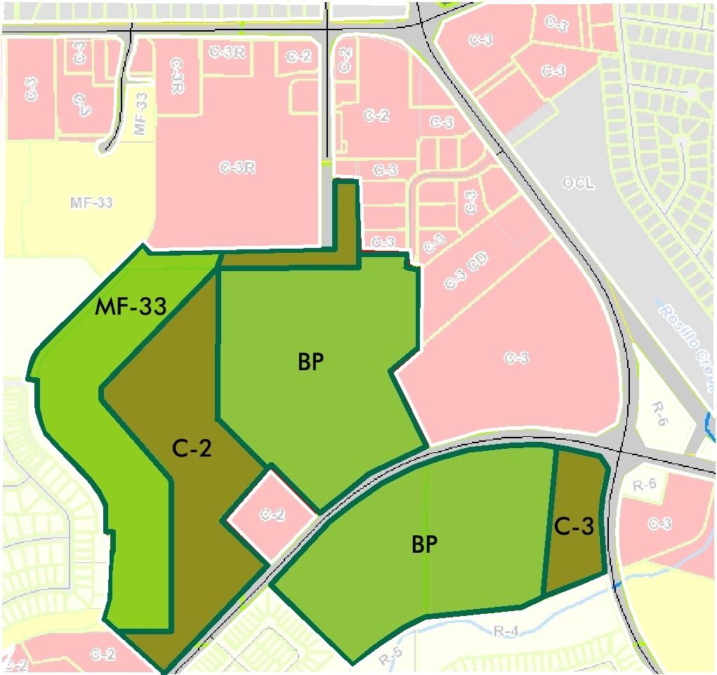 CURRENT ZONING Property in Green Zoning Allowable Uses MF-33 Multi-family residence medium density "MF-33" district is the designation for multi-family use with a maximum density of up to