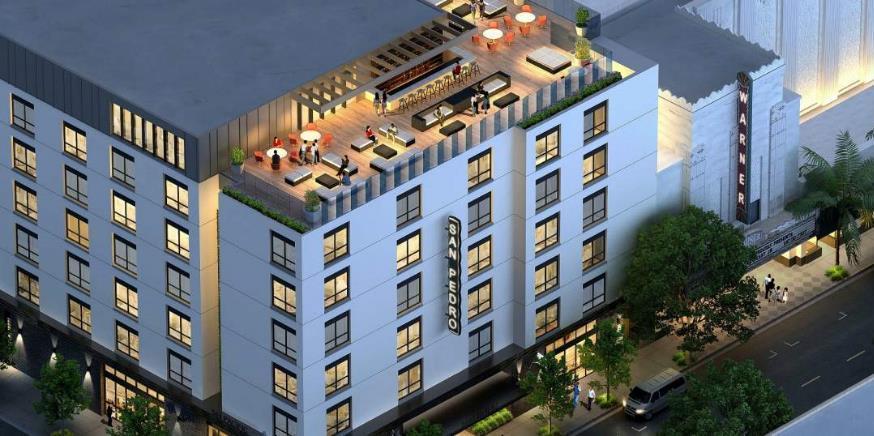 The project site, located at the corner of 6th Street and Pacific Avenue, is slated for the construction of a sevenstory building that would feature 80 guest rooms with ground-floor commercial uses