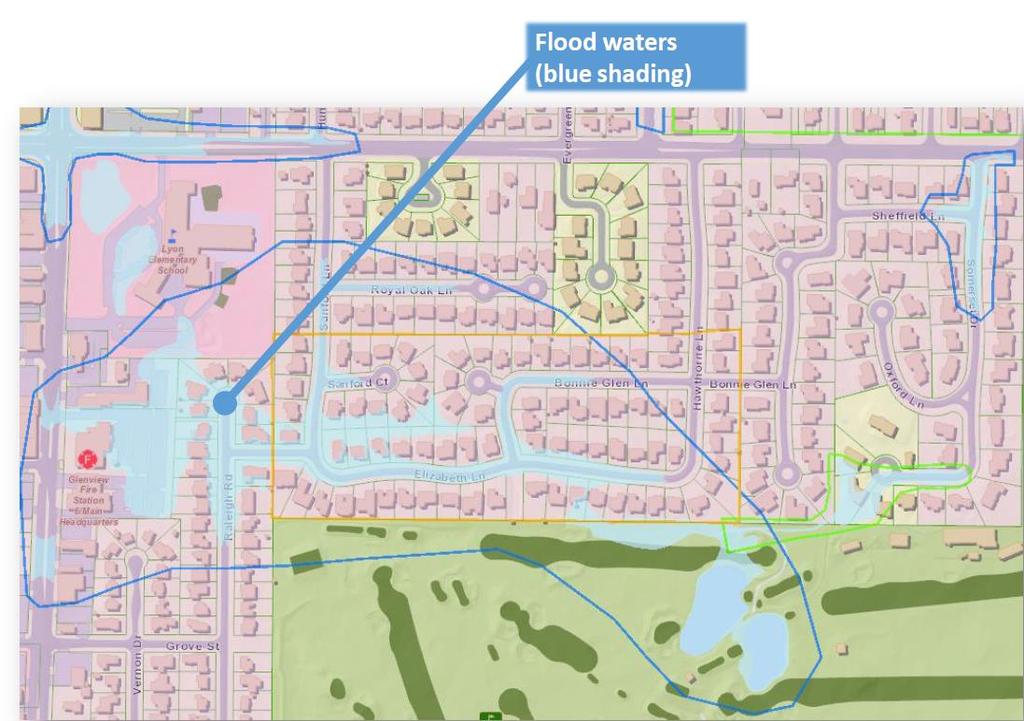 property. There are 340 benefiting parcels (direct and indirect) from the proposed detention improvements, as flood levels will be reduced along public roadways and on private property.