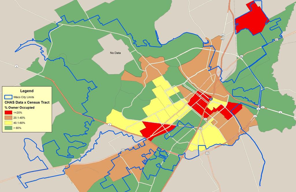 Map 10 Percent Owner Occupied Housing from 2006-2010 CHAS