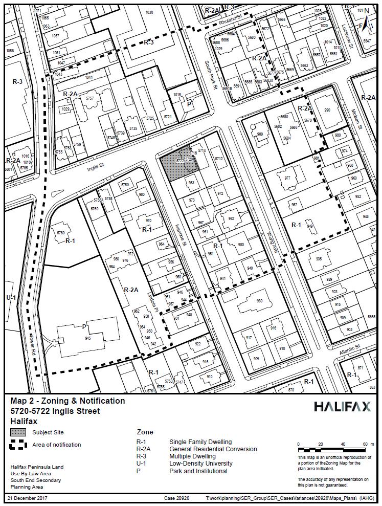Land Use By-law Halifax Peninsula Land Use By-law R-1 Zone o Permits single detached dwellings, home occupations and professional offices, parks, churches, day care facilities and