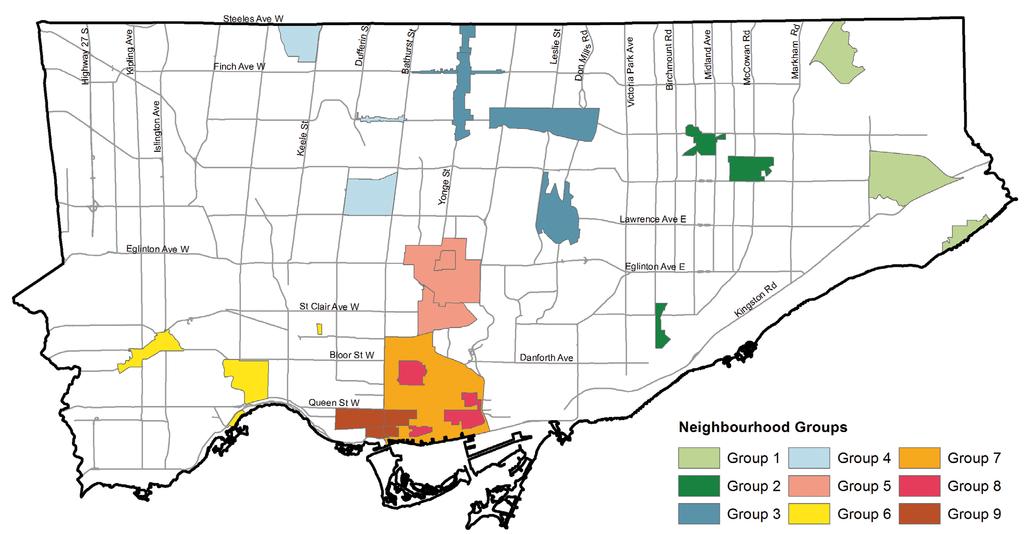 Appendix A - Survey Areas Map 2: Secondary Plan Areas Outside Downtown and the Centres Predominantly ground-related SPs